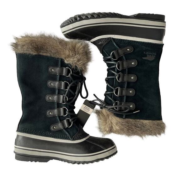 Sorel Joan of Arctic Faux Fur Waterproof Snow Boots Size 9 Black Outdoor NEW - Picture 2 of 12
